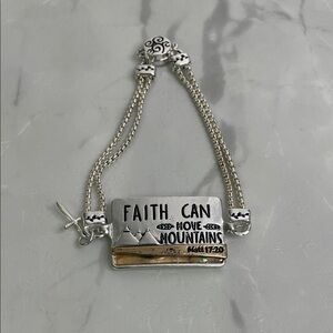 "Faith Can Move Mountains" inspirational bracelet,